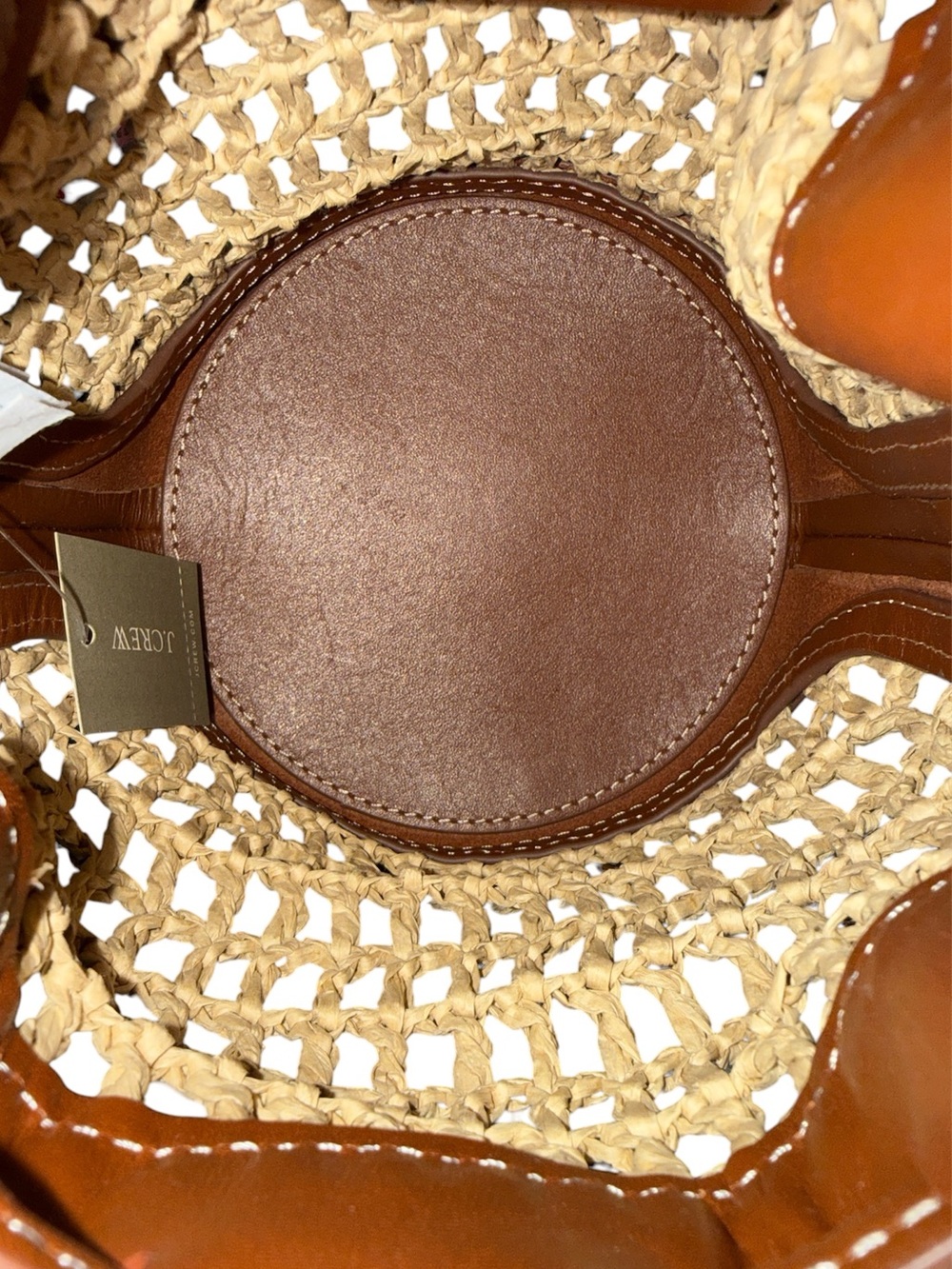 J CREW  Drawstring bag in straw and leather - Picture 4 of 4